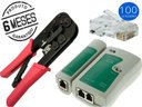 Ver imagem 1 de Kit Alicate De Crimpar/testador Cabo Rede/100 Conector Rj45