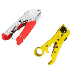 Kit Alicate Compressão Rg6 + Alicate Decapador Universal - 1