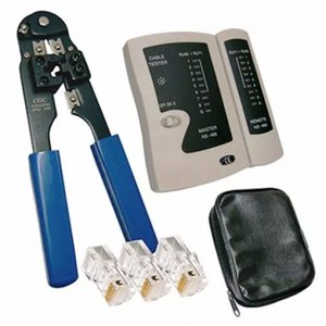 Kit Alicate de Crimpar + testador de Cabo + 20 Plugs Rj 45