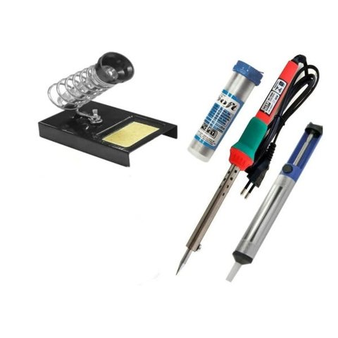 Kit Solda Ferro + Suporte + solda em fio tubete - 127v 55W