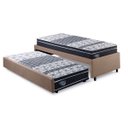 Ver imagem 1 de Bicama Box Solteiro Linho Marrom 88x188 com Dois Colchões Gransleep Verticoil Ecoflex