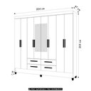 Ver imagem 4 de Guarda Roupa Casal 204cm com Espelho Vitta Freijó/cinza Z17 - Mpozenato