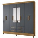 Ver imagem 1 de Guarda Roupa Casal 204cm com Espelho Vitta Freijó/cinza Z17 - Mpozenato