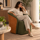 Ver imagem 4 de Poltrona Organica Moderna Reforçada Elegante Premiun com Almofada Fofinha Siena Divani em Linho Verd