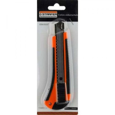 Estilete Emborrachado 3 Laminas 4 Un. 18mm Starfer 03610187