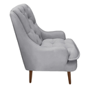 Ver imagem 3 de Kit Amamentação Poltrona, Puff e Almofada Suede Cinza Dominic Decor Lille