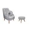 Kit Amamentação Poltrona, Puff e Almofada Suede Cinza Dominic Decor Lille - 1