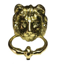 Aldrava Leão Batedor De Porta Bronze Batente Artesanal 18 Cm - 2