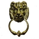 Ver imagem 1 de Aldrava Leão Batedor De Porta Bronze Batente Artesanal 18 Cm