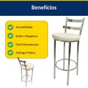Ver imagem 7 de Kit 2 Banquetas Rafaela - Redonda Altura 65cm para Bar e Cozinha Cromada com Assento Confortável Cor