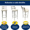 Ver imagem 3 de Kit 2 Banquetas Rafaela - Redonda Altura 65cm para Bar e Cozinha Cromada com Assento Confortável Cor