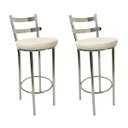 Ver imagem 1 de Kit 2 Banquetas Rafaela - Redonda Altura 65cm para Bar e Cozinha Cromada com Assento Confortável Cor