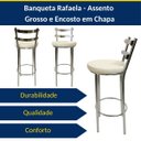 Ver imagem 4 de Kit 2 Banquetas Rafaela - Redonda Altura 65cm para Bar e Cozinha Cromada com Assento Confortável Cor