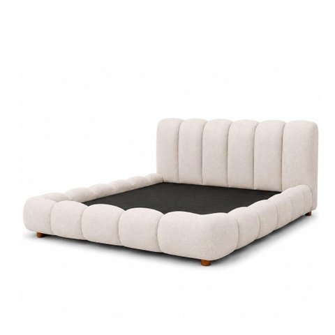 Cama Japonesa King Nuvem com Cabeceira Estofada Off White Sallar Home 220cm