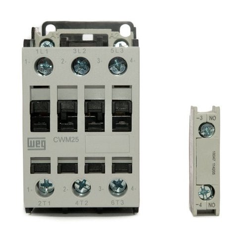 Contator Tripolar Cwm25 25a 220v Bloco 1na Weg Tensão Bobina 220V