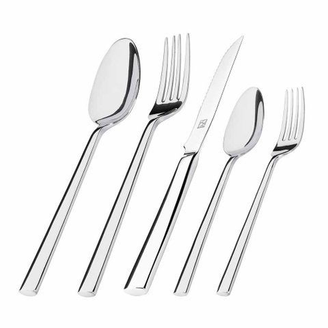 Faqueiro Hercules Inox Mykonos 101 Peças sem Estojo Madeira