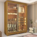 Ver imagem 1 de Guarda-Roupa Solteiro 2 Portas Reflectante com LED com Pés 100% MDF Royale