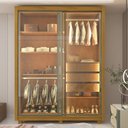 Ver imagem 7 de Guarda-Roupa Solteiro 2 Portas Reflectante com LED com Pés 100% MDF Royale