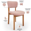 Ver imagem 4 de Cadeira para Sala de Jantar Cozinha Living Estofada Dara L02 Bouclê Rosê - Lyam Decor