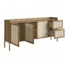 Ver imagem 3 de Balcão Buffet 3 Portas 2 Gavetas Palhinha Pé Madeira Oslo Artesano Hanover