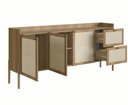 Ver imagem 3 de Balcão Buffet 3 Portas 2 Gavetas Palhinha Pé Madeira Oslo Artesano Hanover