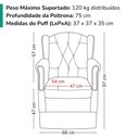 Ver imagem 3 de Poltrona de Amamentacao Balanco e Puff Malu Suede Capuccino Mpassos