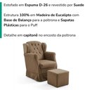 Ver imagem 5 de Poltrona de Amamentacao Balanco e Puff Malu Suede Capuccino Mpassos