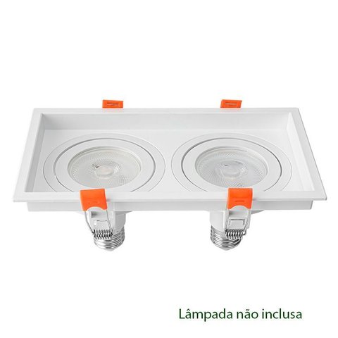 Spot Embutir Duplo Loyo Recuado Clic Mv para Par20 Branco Abs-nordecor