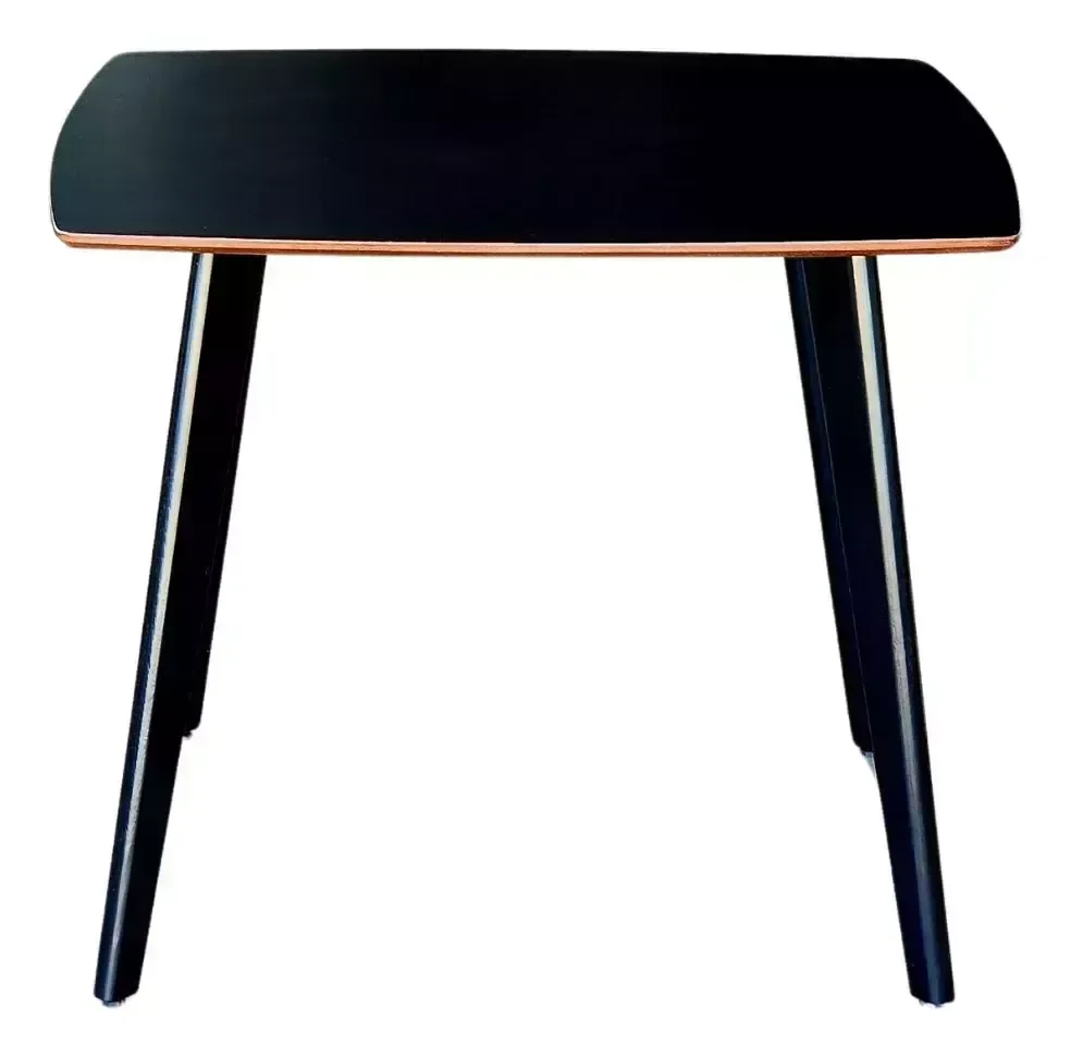 Ver imagem 3 de Mesa de Madeira Quadrada Especial 90cm Preto Pés Pretos - Dina