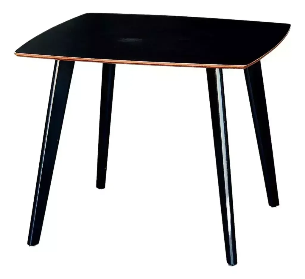 Ver imagem 2 de Mesa de Madeira Quadrada Especial 90cm Preto Pés Pretos - Dina