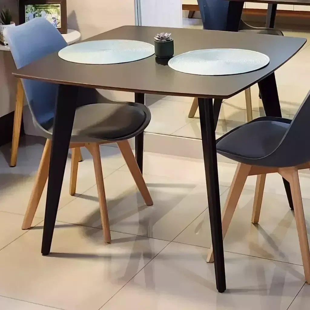 Ver imagem 6 de Mesa de Madeira Quadrada Especial 90cm Preto Pés Pretos - Dina