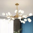 Ver imagem 2 de Lustre Teto 75cm Ramos de Árvore 30 Leds Luminária Metal Dourado Gimpo Kjdd-e-522-gold-30