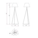 Ver imagem 3 de Luminária Piso Roma Metal Cúpula Tecido Cone Preto