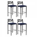 Ver imagem 1 de Kit 4 Banquetas Luiza Azul Marinho