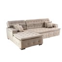Ver mais imagens de Sofá Orlando 2.40x2.10m com Chaise, Retrátil e Reclinável - Bege