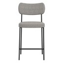 Ver imagem 3 de Kit 04 Banquetas Médias para Cozinha Lila Estofada com Encosto Linho Cinza - Desk Design