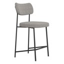 Ver imagem 6 de Kit 04 Banquetas Médias para Cozinha Lila Estofada com Encosto Linho Cinza - Desk Design