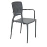 Cadeira Safira com Braços Encosto Fechado Grafite 92049/007 Tramontina - 1