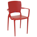 Ver imagem 1 de Cadeira Safira com Braços Encosto Fechado Vermelha 92049/040 Tramontina