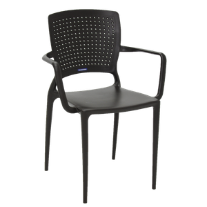 Cadeira Safira com Braços Encosto Fechado Marrom 92049/109 Tramontina