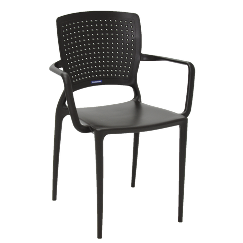 Cadeira Safira com Braços Encosto Fechado Marrom 92049/109 Tramontina