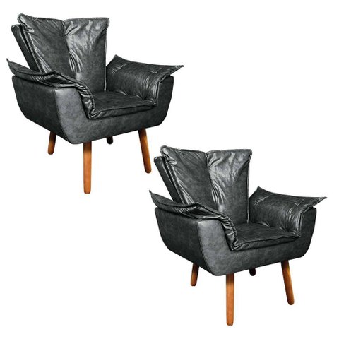 Kit 02 Poltronas Opala Preto