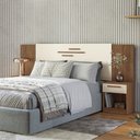 Ver imagem 1 de Cabeceira para Cama Casal Extensivel Loanda com Mesa de Cabeceira Gaveta Jatoba Areia Santos Andirá