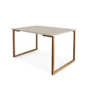 Ver imagem 3 de Mesa De Jantar Estilo Industrial 120X80Cm Cobre/Off White