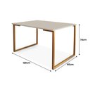 Ver imagem 2 de Mesa De Jantar Estilo Industrial 120X80Cm Cobre/Off White