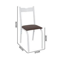 Mesa de Jantar Pequena com 4 Cadeiras Branco Carvalho Adel Slim Shop Jm - 4