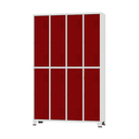 Ver imagem 1 de Armário Roupeiro De Aço Vestiário Academia 8 Portas C/ Prateleira Locker Vermelho