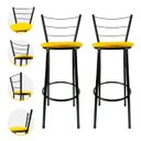 Ver imagem 1 de Kit 2 Banqueta Alta Preta Cozinha Gourmet Americana Balcão:amarelo