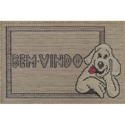 Mini Capacho Sisal Look Bem Vindo Dog 040x060 Cm