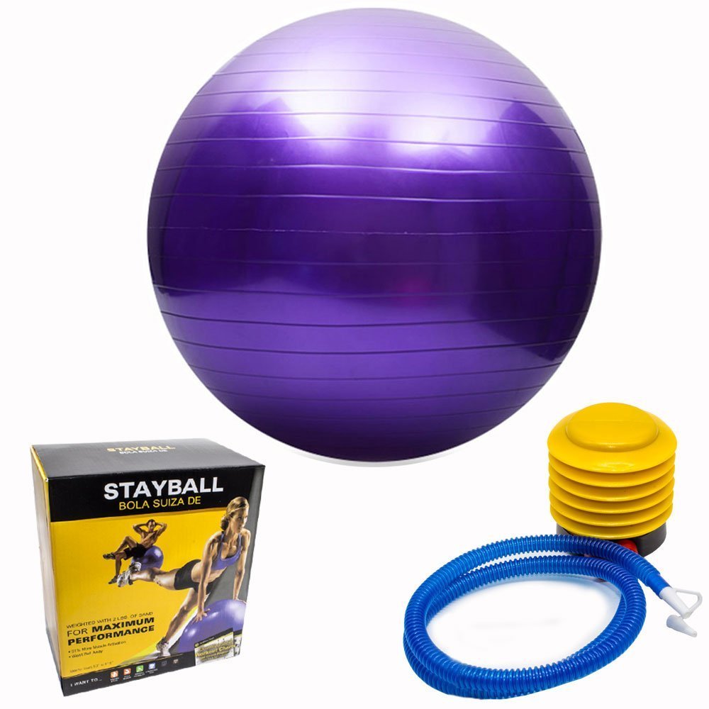 Bola de Pilates Yoga Funcional Lorben com Bomba Suporta até 150 Kg Roxo - 3